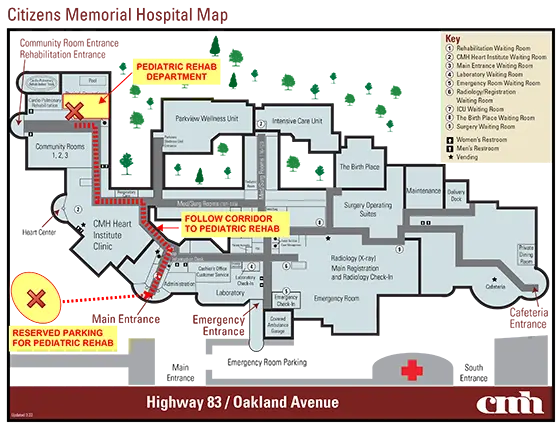 Pediatric Rehab Parking Instructions