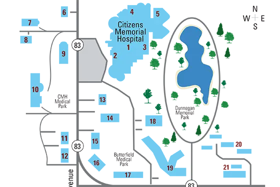 CMH Bolivar facilities map