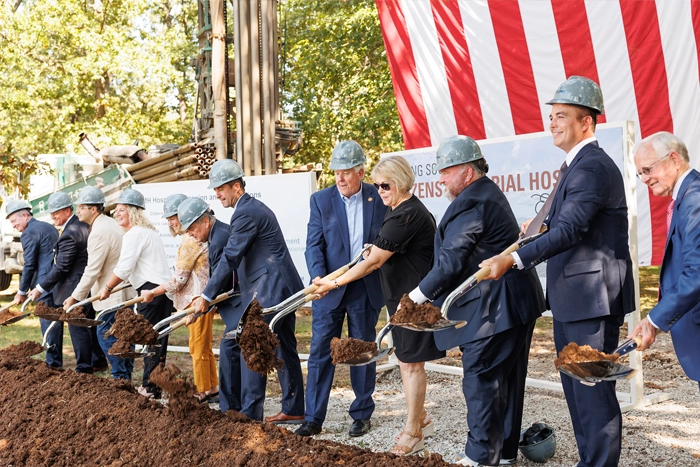 CMH Leadership with shovels and dirt at the groundbreaking event